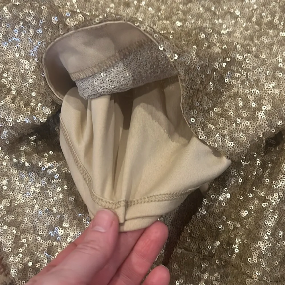 Bnwt Coldwater Creek gold sequin dress